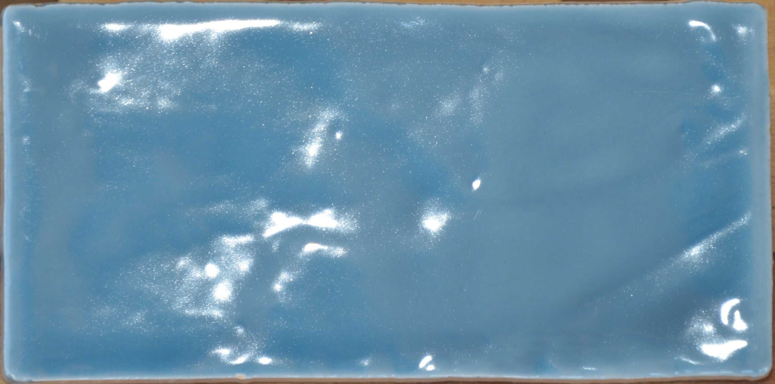 Blauw “Blue belle”  handvorm glans 7.5×15 cm