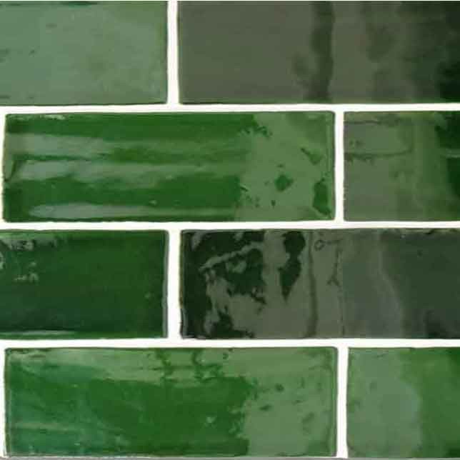 Wandtegel handvorm MIX Emerald Green 7.5x30cm