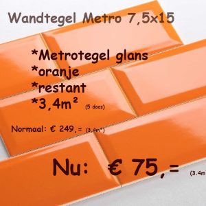 Restant Metrotegel Orange glans