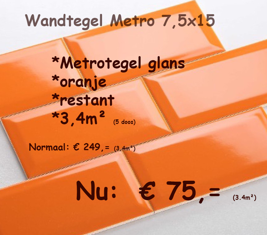 Restant Metrotegel Orange glans