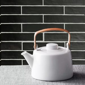 Wandtegels Handvorm 5x25cm Zwart mat