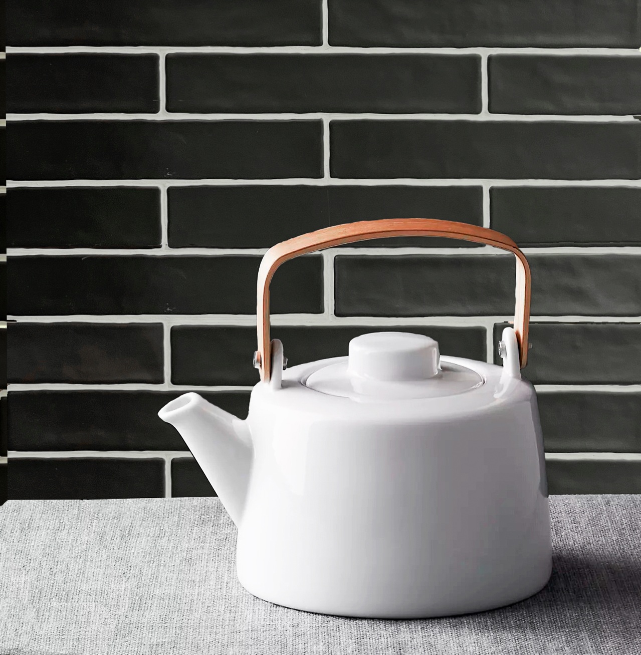 Wandtegels Handvorm 5x25cm Zwart mat