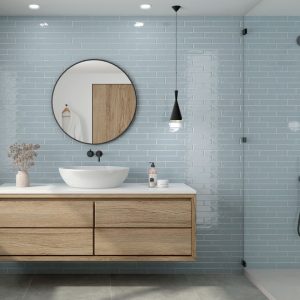 Wandtegels Handvorm 5x25cm Sky Blue